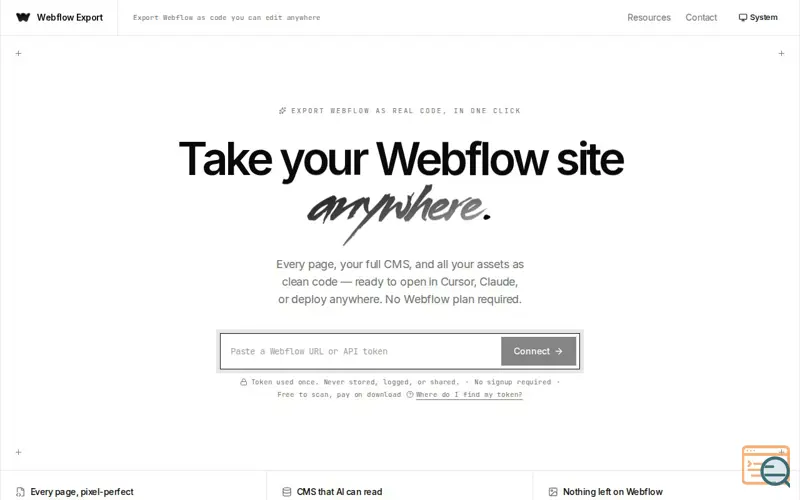Screenshot of Webflowexport