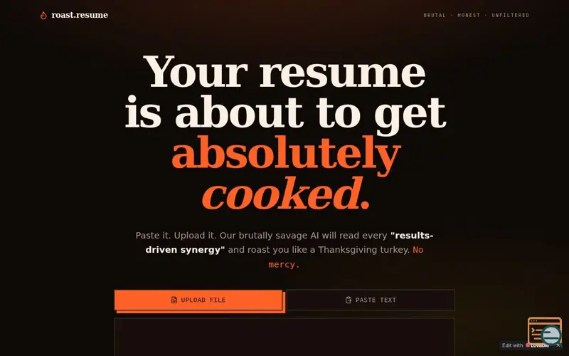 Screenshot of Roast My Resume