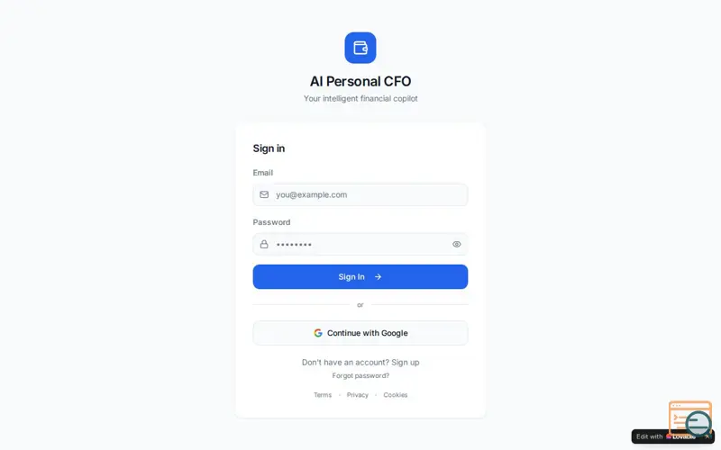 Screenshot of AI Personal CFO