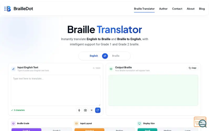 Screenshot of Braille Dot