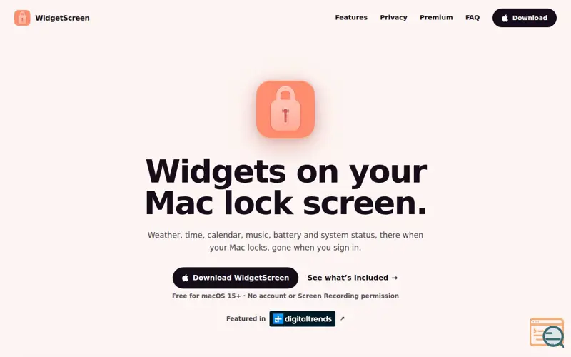 Screenshot of WidgetScreen