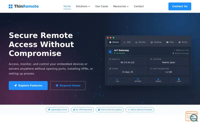 Screenshot of ThinRemote.io