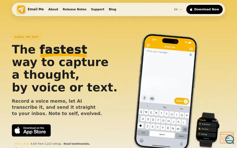 Screenshot of Email Me App