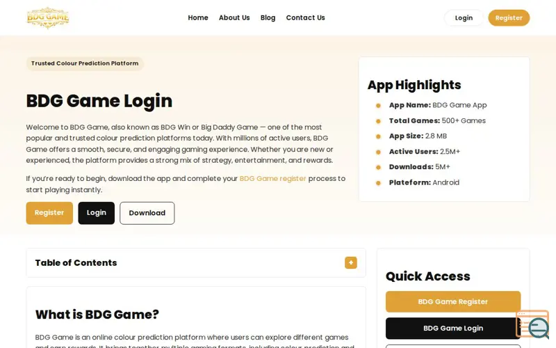 Screenshot of BDG Game