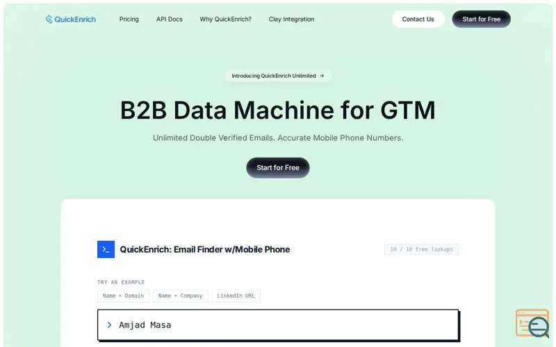 Screenshot of QuickEnrich