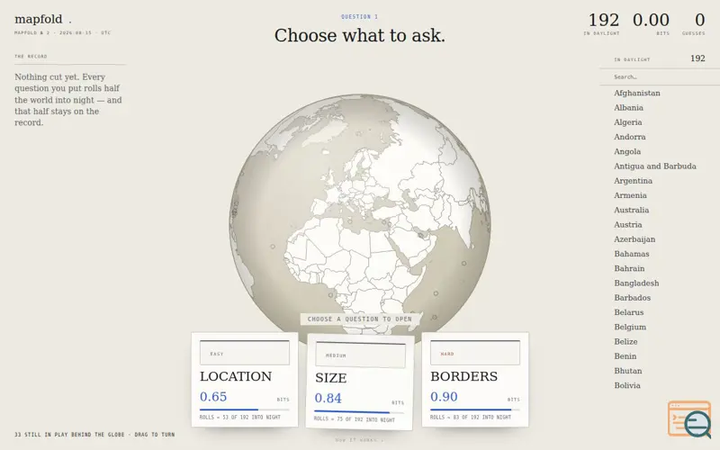 Screenshot of MapFold
