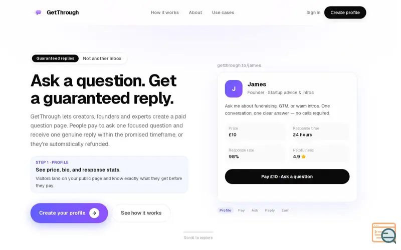 Screenshot of GetThrough