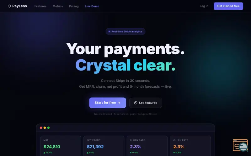 Screenshot of PayLens for Stripe