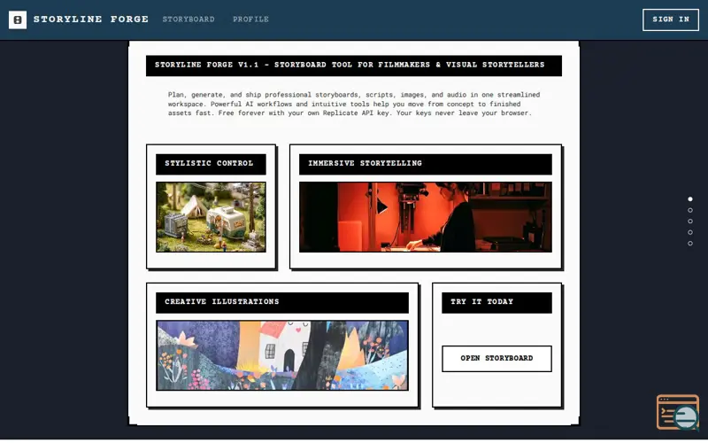 Screenshot of Storyline Forge