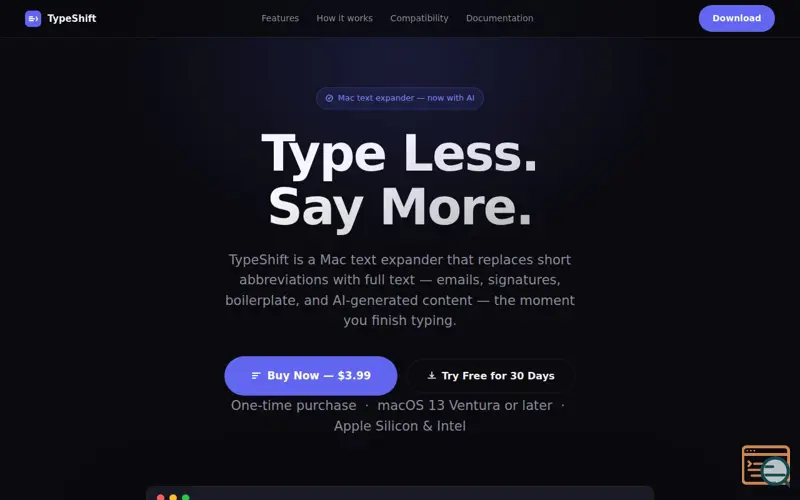 Screenshot of TypeShift
