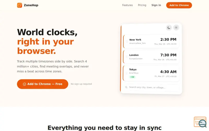 Screenshot of ZoneHop