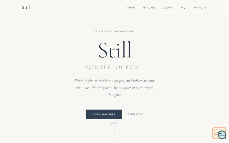 Screenshot of Still – Gentle Journal