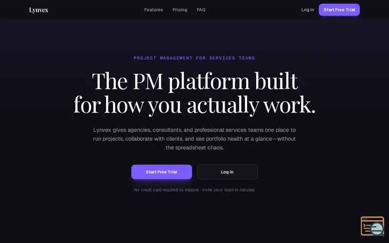 Screenshot of Lynvex — PM Software for EVERYONE