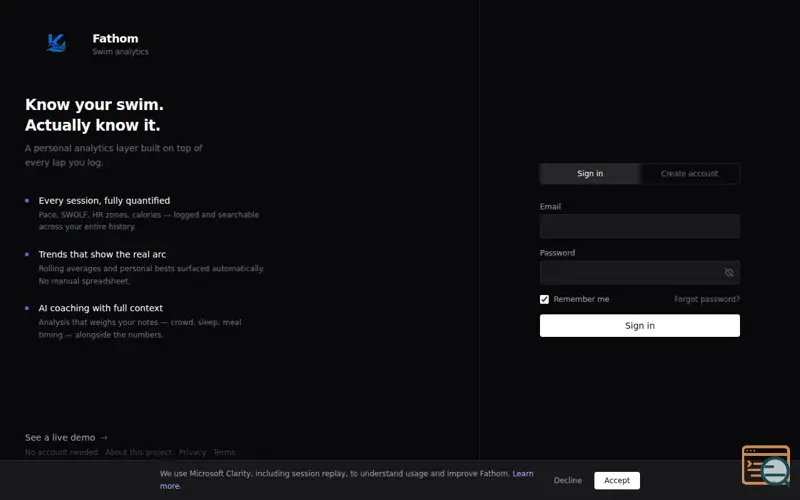 Screenshot of Fathom — Swim Analytics