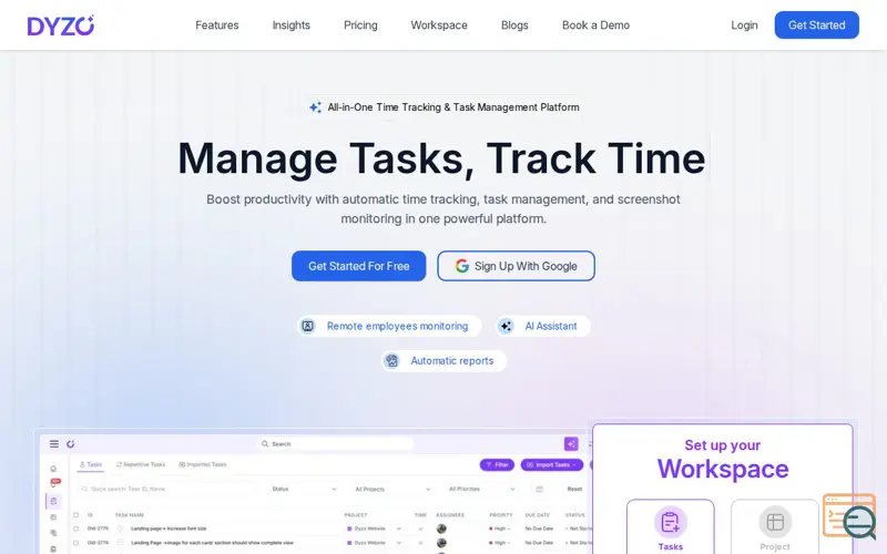 Screenshot of Dyzo