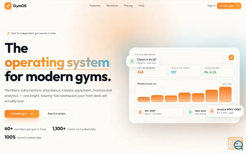 Screenshot of GymOS