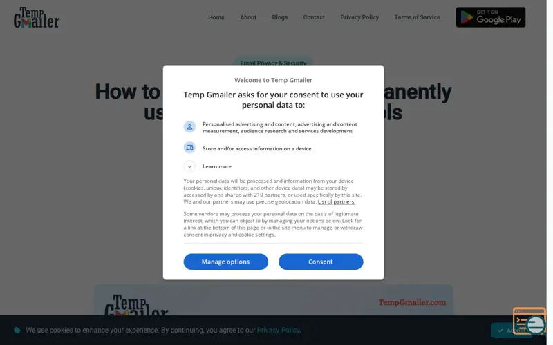 Screenshot of Stop Spam Emails with Temporary Email 
