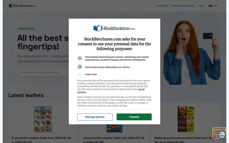 Screenshot of StockBrochures.com