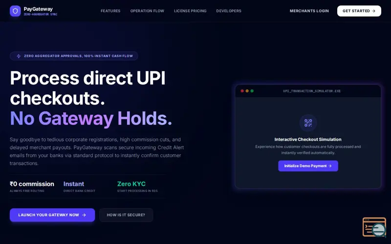 Screenshot of PayGateway