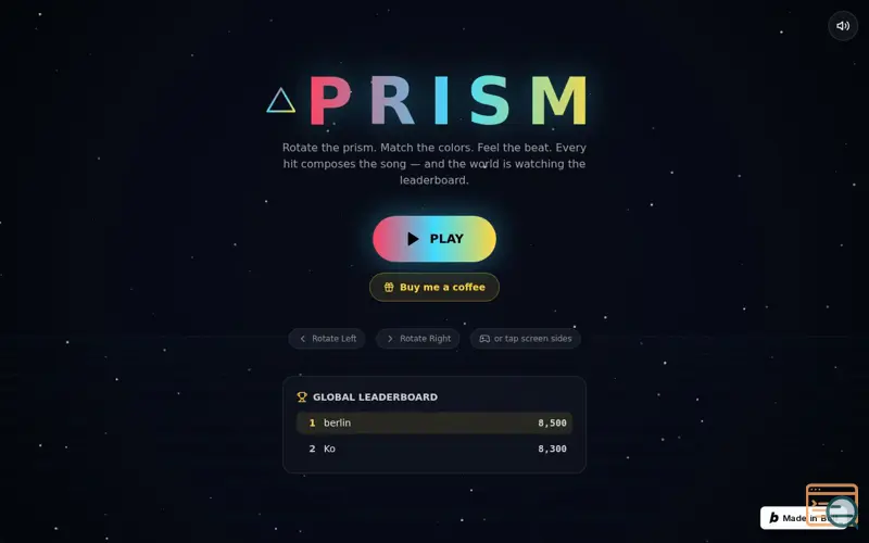 Screenshot of PRISM — Rhythm Arcade