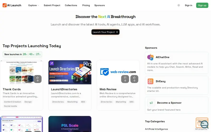 Screenshot of AI Launch