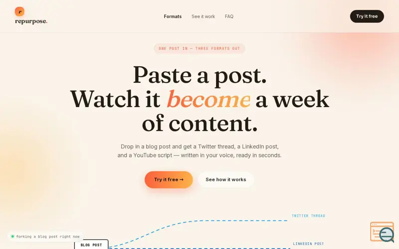 Screenshot of Repurpose