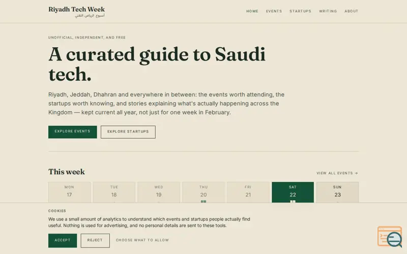 Screenshot of Riyadh Tech Week
