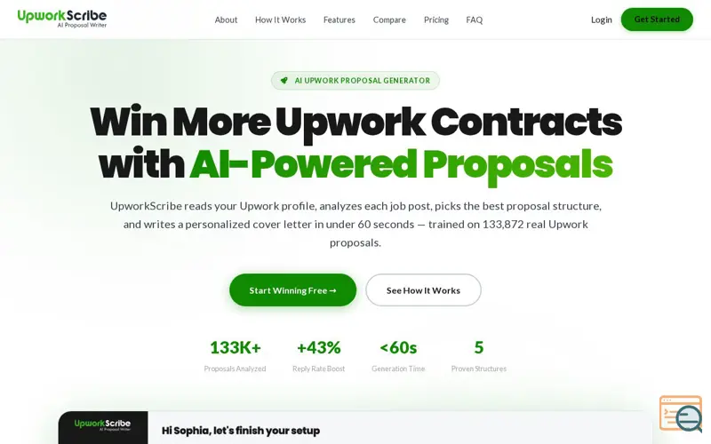 Screenshot of UpworkScribe