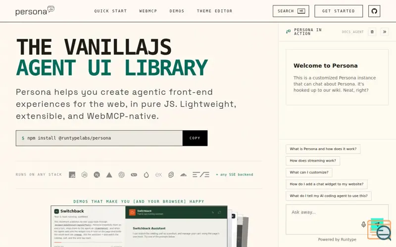 Screenshot of Persona.js