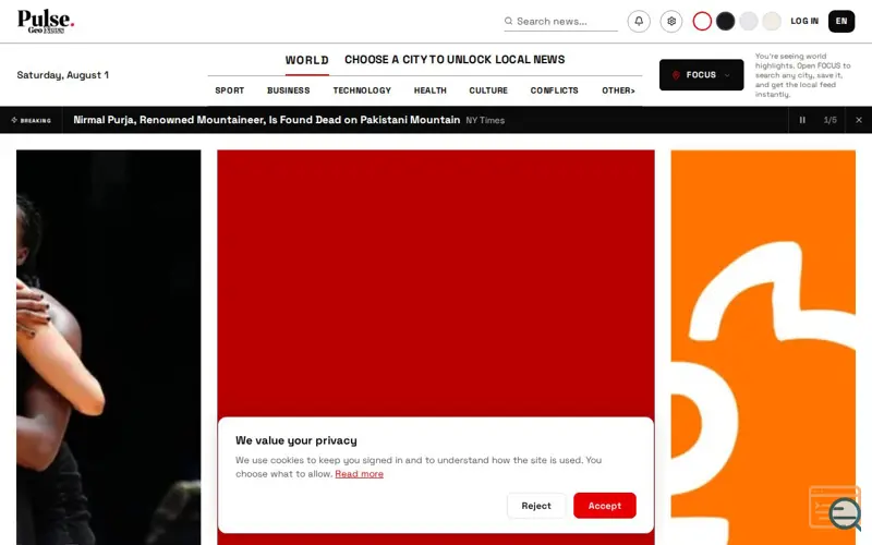 Screenshot of Pulse GeoNews