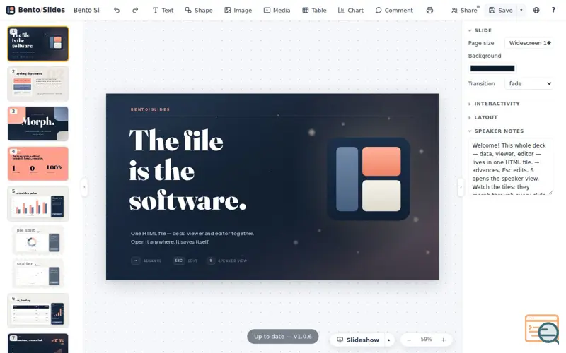 Screenshot of Bento