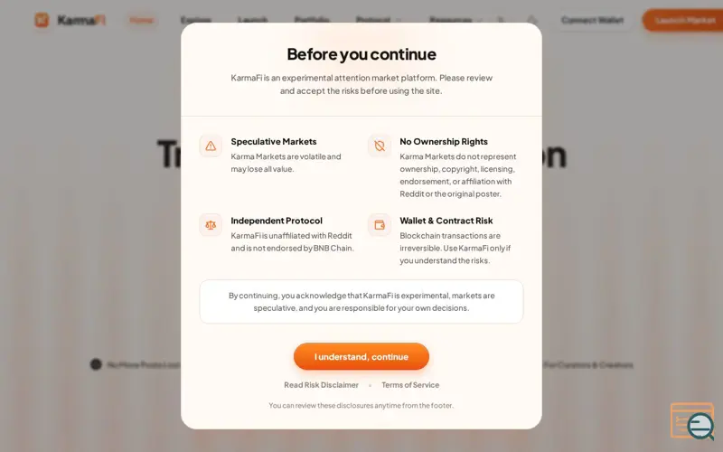 Screenshot of KarmaFi