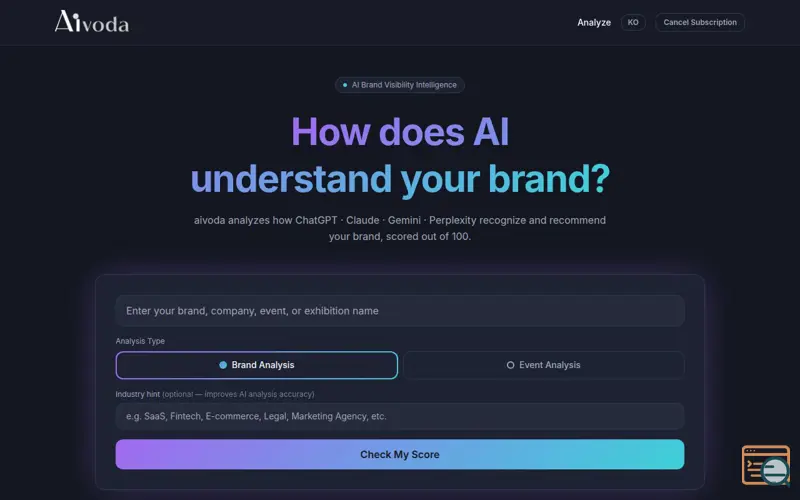 Screenshot of Aivoda