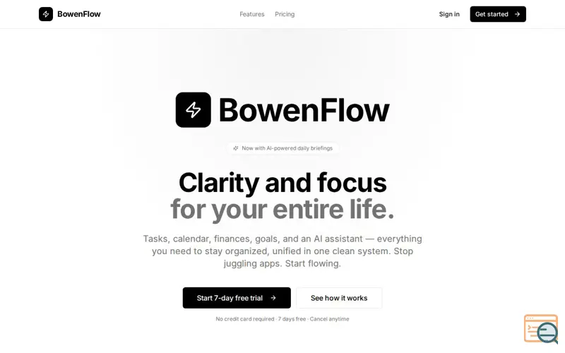 Screenshot of BowenFlow — The Operating System 