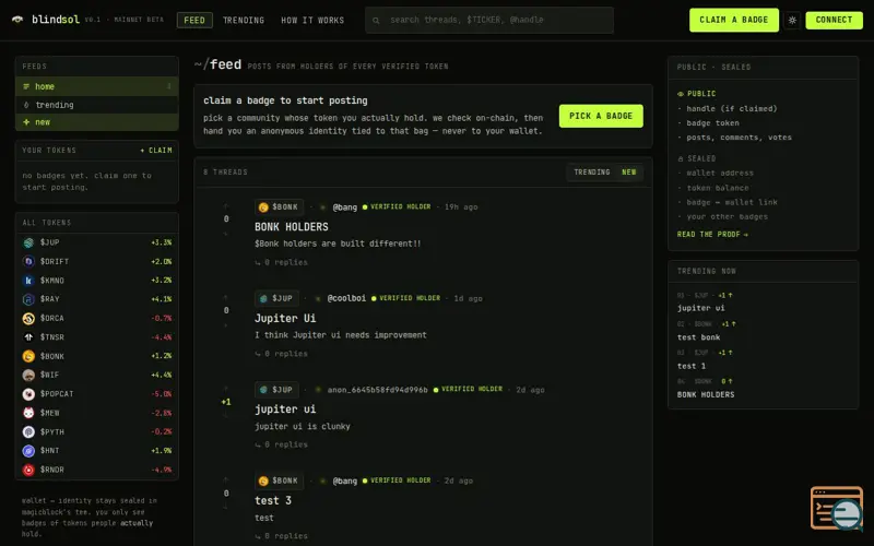 Screenshot of BlindSol