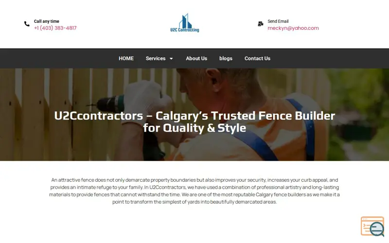 Screenshot of Custom fence construction Calgary