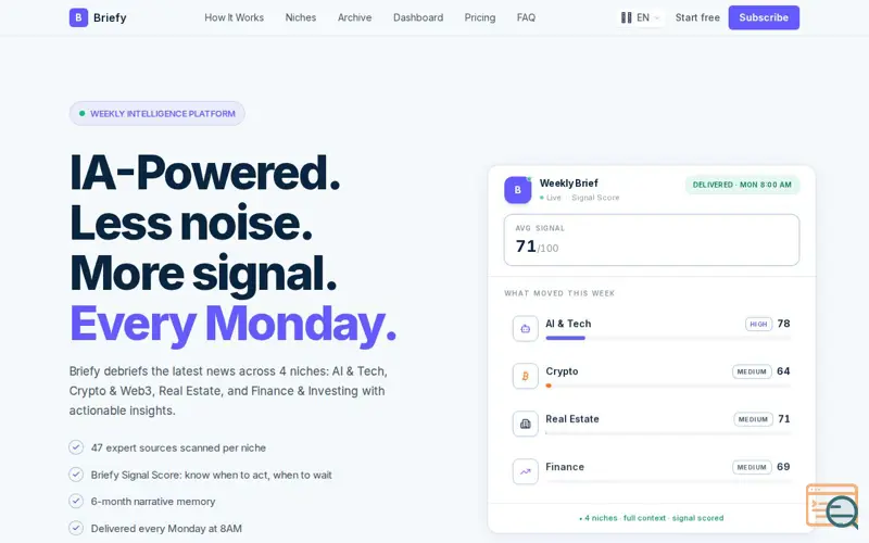 Screenshot of Briefy
