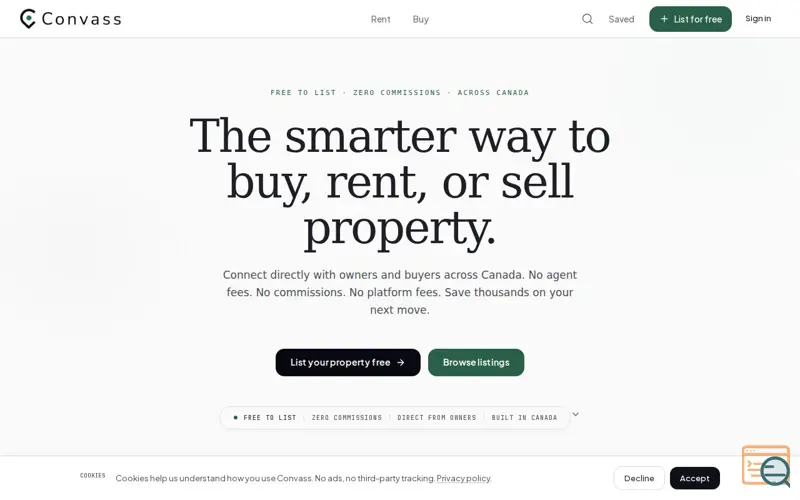 Screenshot of Convass