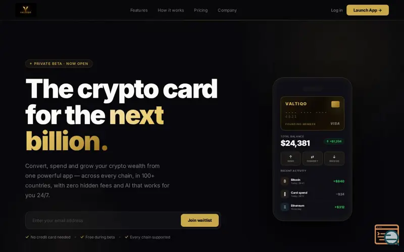 Screenshot of Valtiqo 