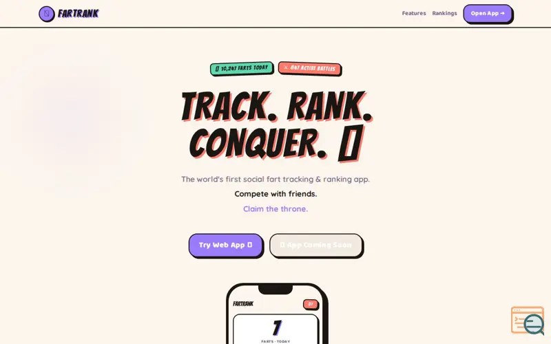 Screenshot of FartRank