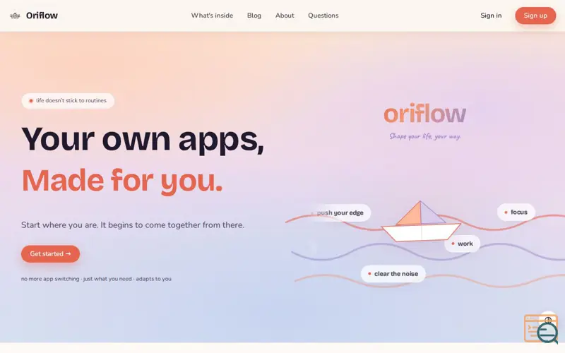 Screenshot of Oriflow