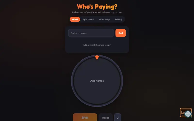 Screenshot of Who's Paying?