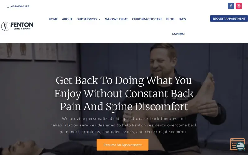 Screenshot of Fenton Spine & Sport