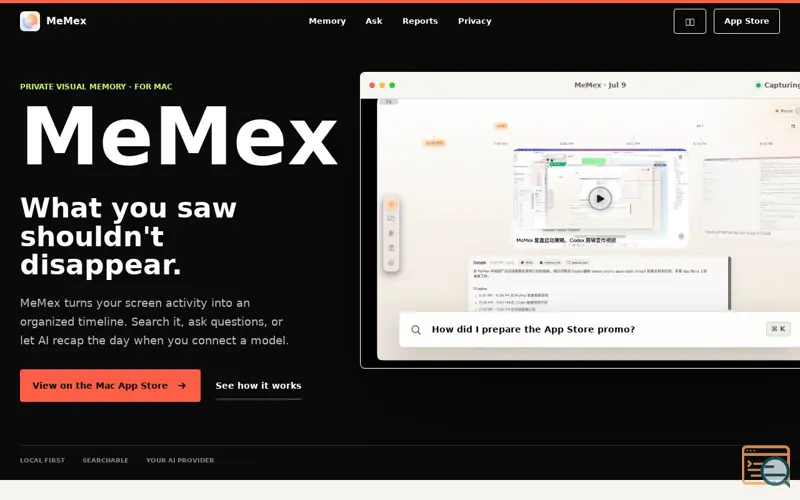 Screenshot of MeMex