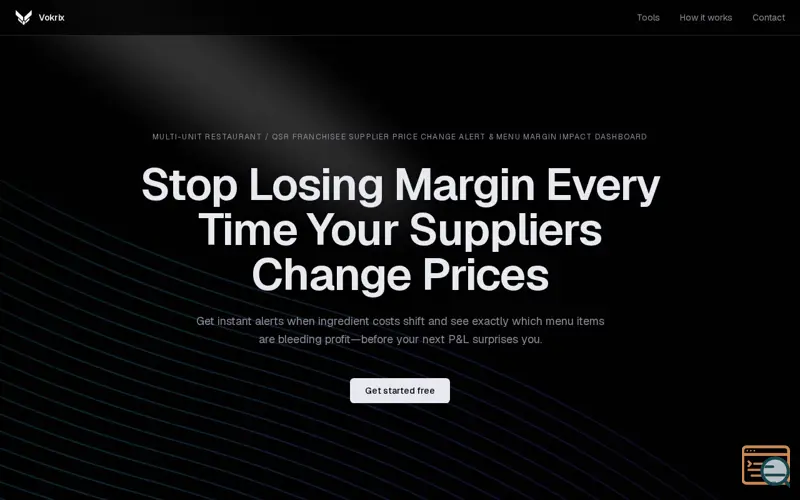 Screenshot of  Supplier Price Change Alert Menu Margin