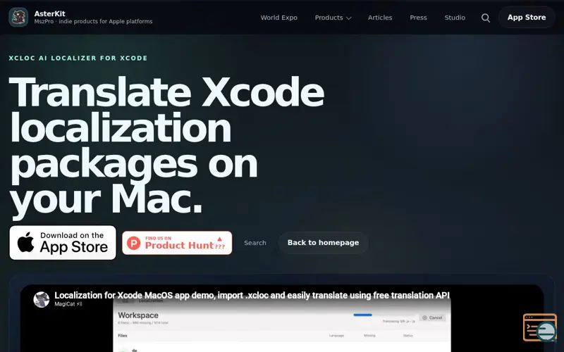 Screenshot of Xcode .xcloc local AI localizer