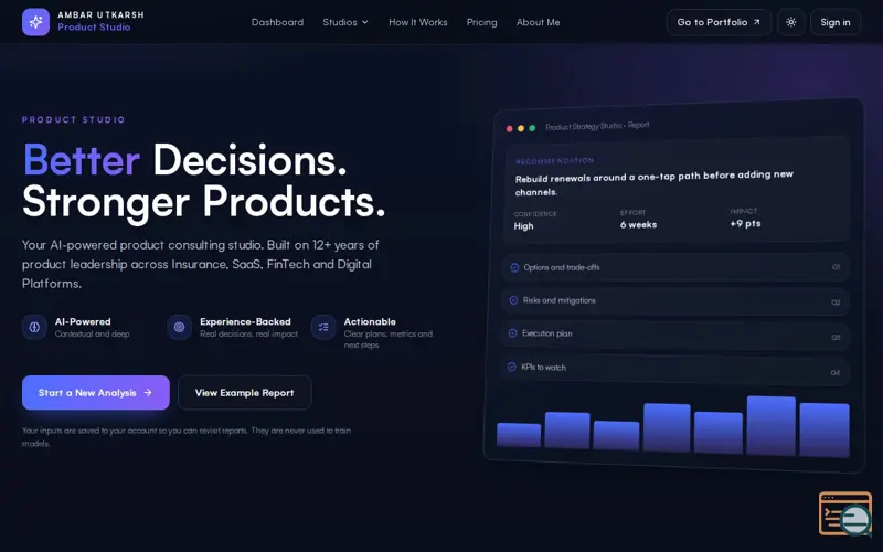 Screenshot of AU. Product Design Studio