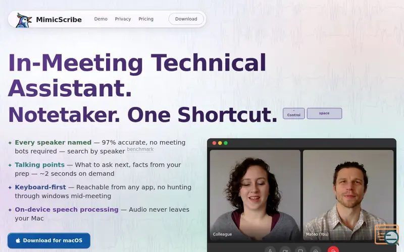 Screenshot of Mimicscribe