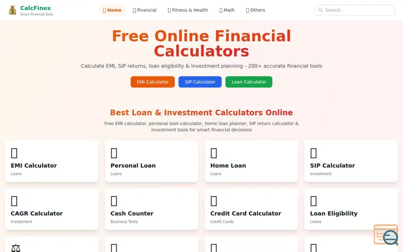 Screenshot of CalcFinex