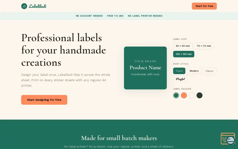 Screenshot of Labeliladi